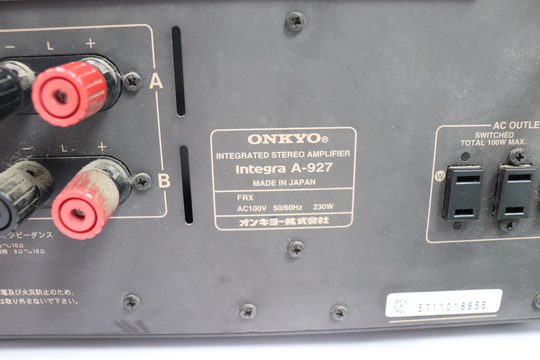 [For parts] Onkyo A-927 Integrated Stereo Amplifier From Japan 080 6246108 - World Quickdo