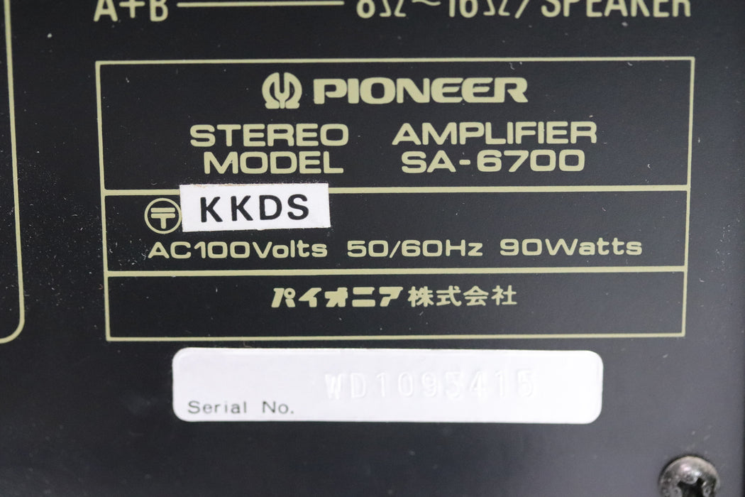 [Good] Pioneer SA-6700 Stereo Amplifier From Japan 080 6241714 - World Quickdo