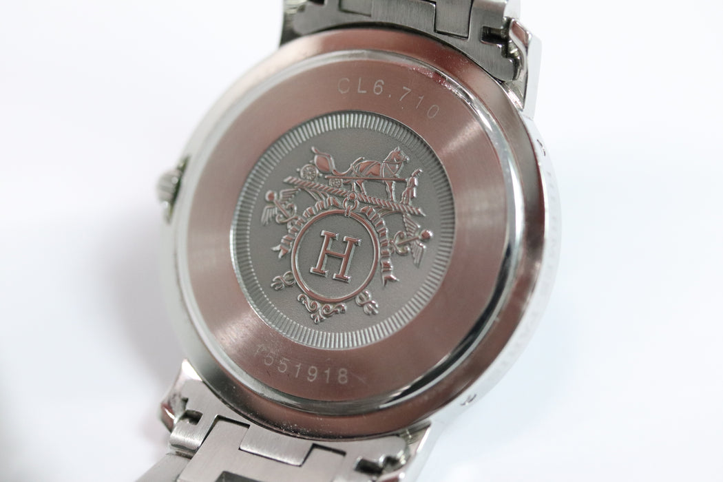 HERMES Clipper CL6.710 Date Navy Dial Quartz Watch 36mm From Japan 011 6369703 - World Quickdo