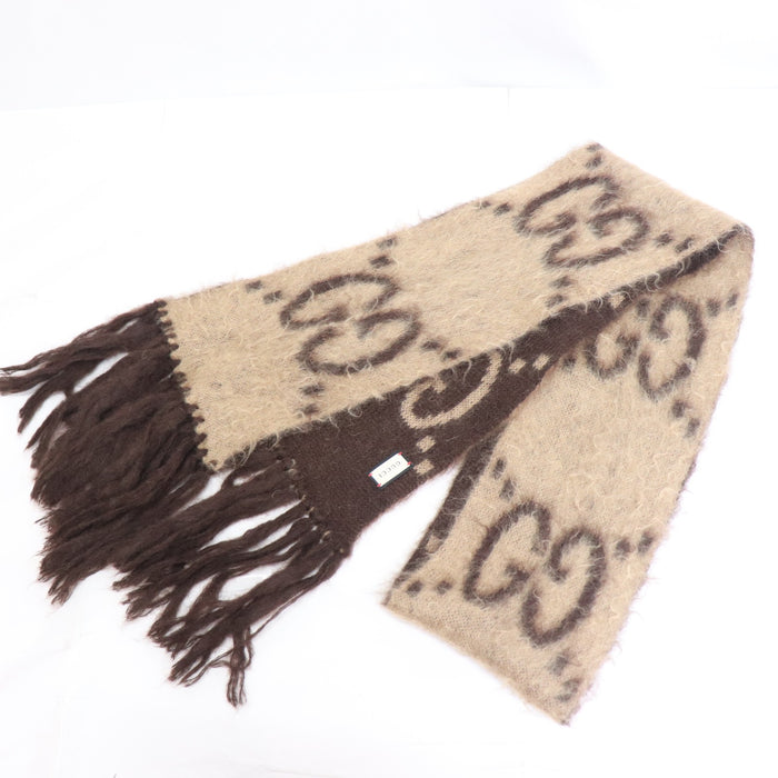 Gucci Mohair Scarf Jumbo GG Fringe 638680 From Japan 272 6418105 - World Quickdo