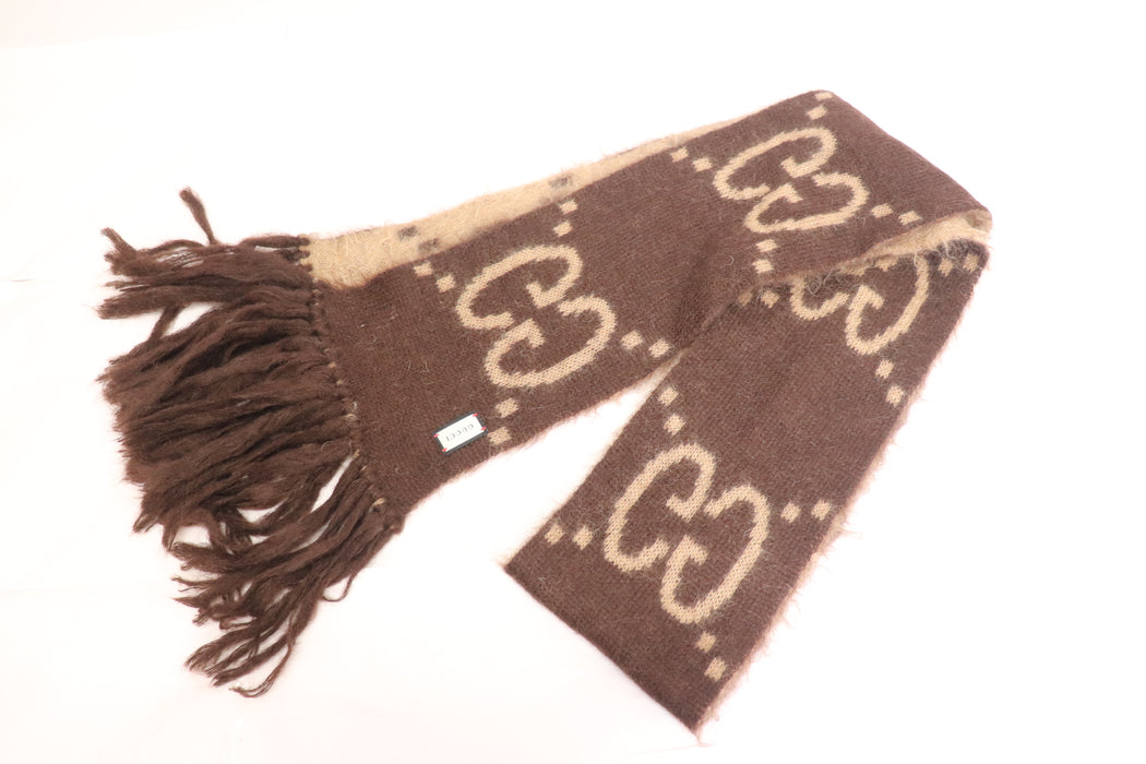 Gucci Mohair Scarf Jumbo GG Fringe 638680 From Japan 272 6418105 - World Quickdo