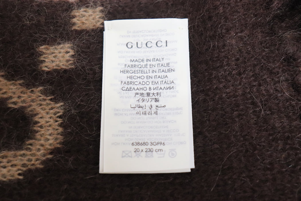 Gucci Mohair Scarf Jumbo GG Fringe 638680 From Japan 272 6418105 - World Quickdo