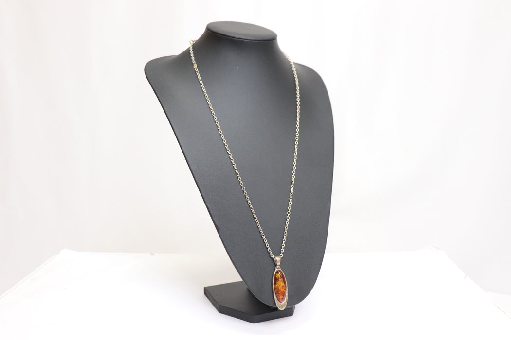 Georg Jensen Amber Necklace 925 With Box From Japan 218 6418574 - World Quickdo