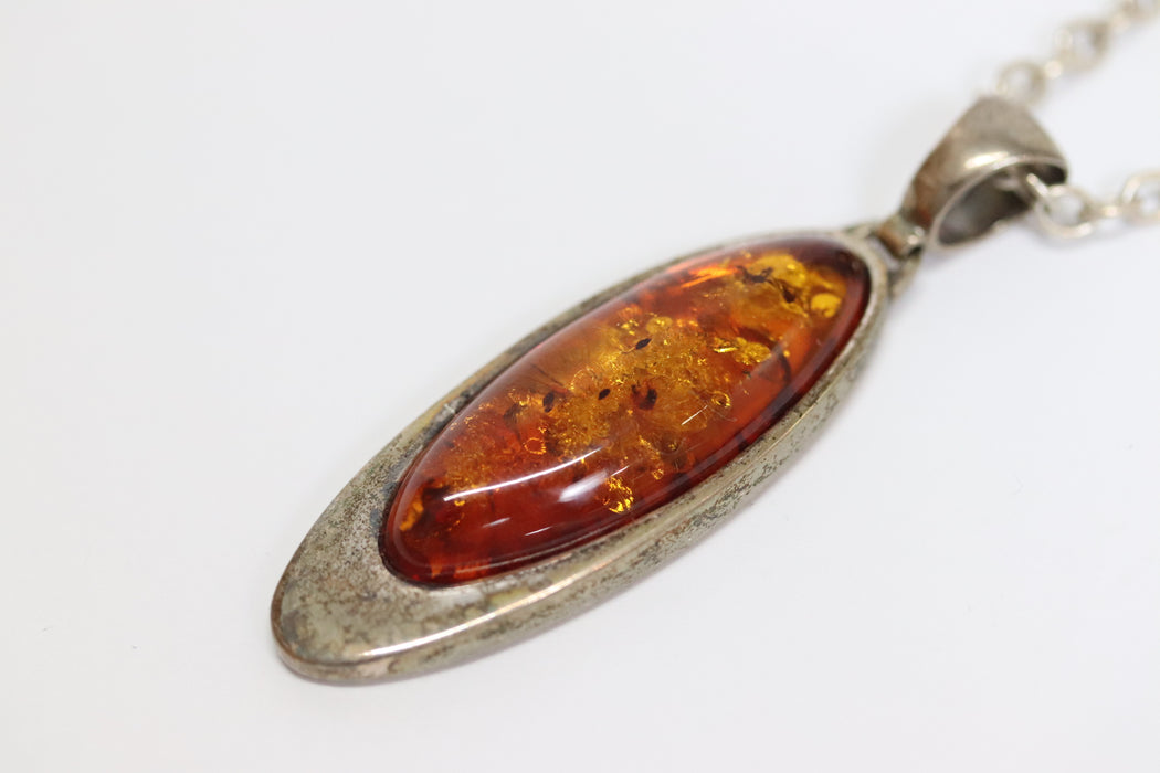 Georg Jensen Amber Necklace 925 With Box From Japan 218 6418574 - World Quickdo