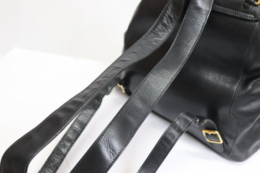 Gucci Bamboo Leather 003.2058 Black Backpack From Japan 272 6418108 - World Quickdo