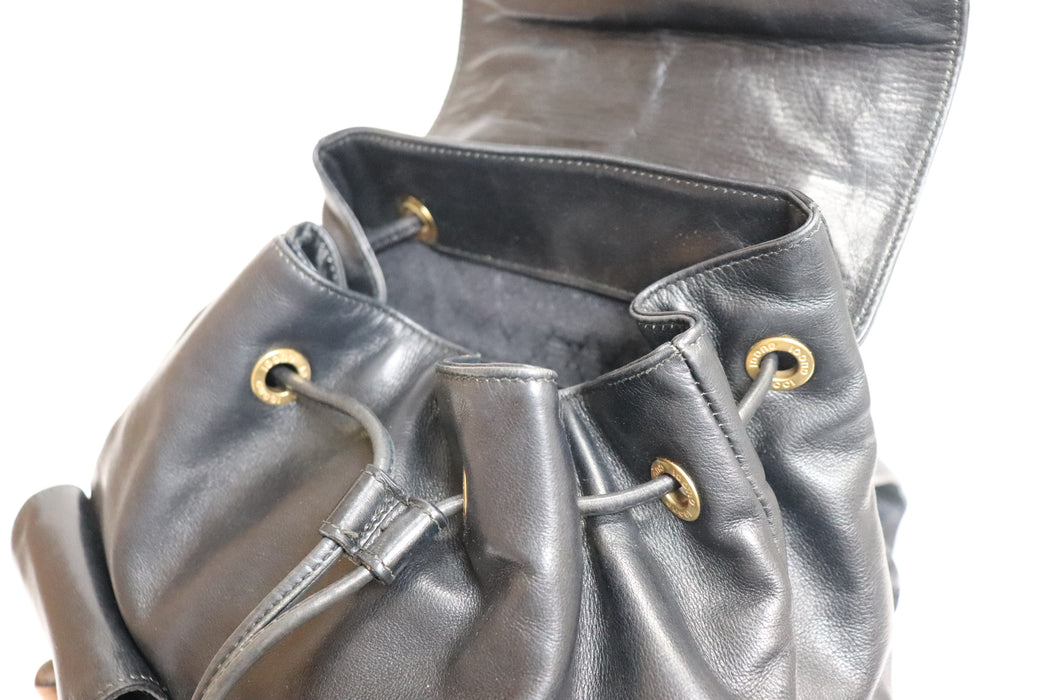 Gucci Bamboo Leather 003.2058 Black Backpack From Japan 272 6418108 - World Quickdo