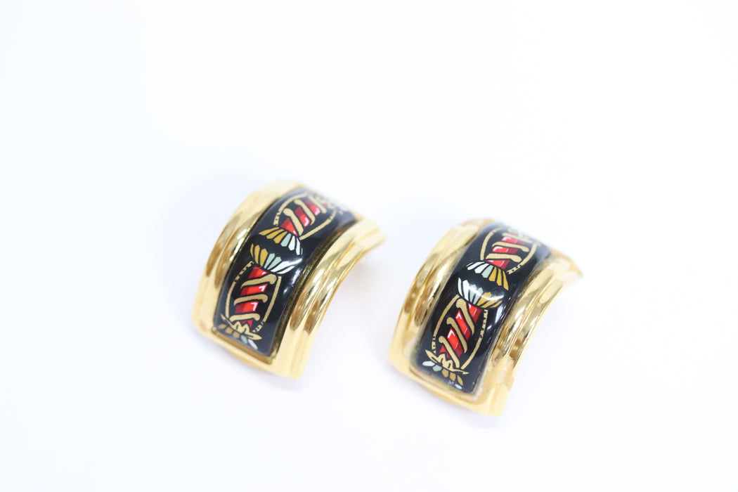 Hermes Enamel Bracelet Earrings Set From Japan 279 6418976 - World Quickdo