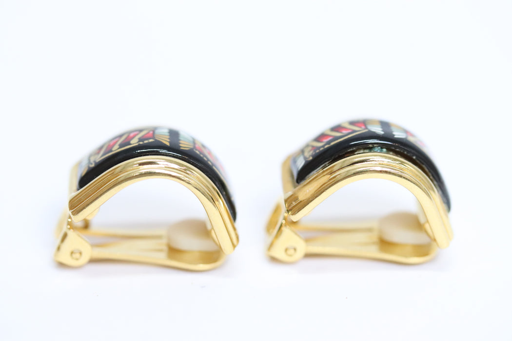 Hermes Enamel Bracelet Earrings Set From Japan 279 6418976 - World Quickdo