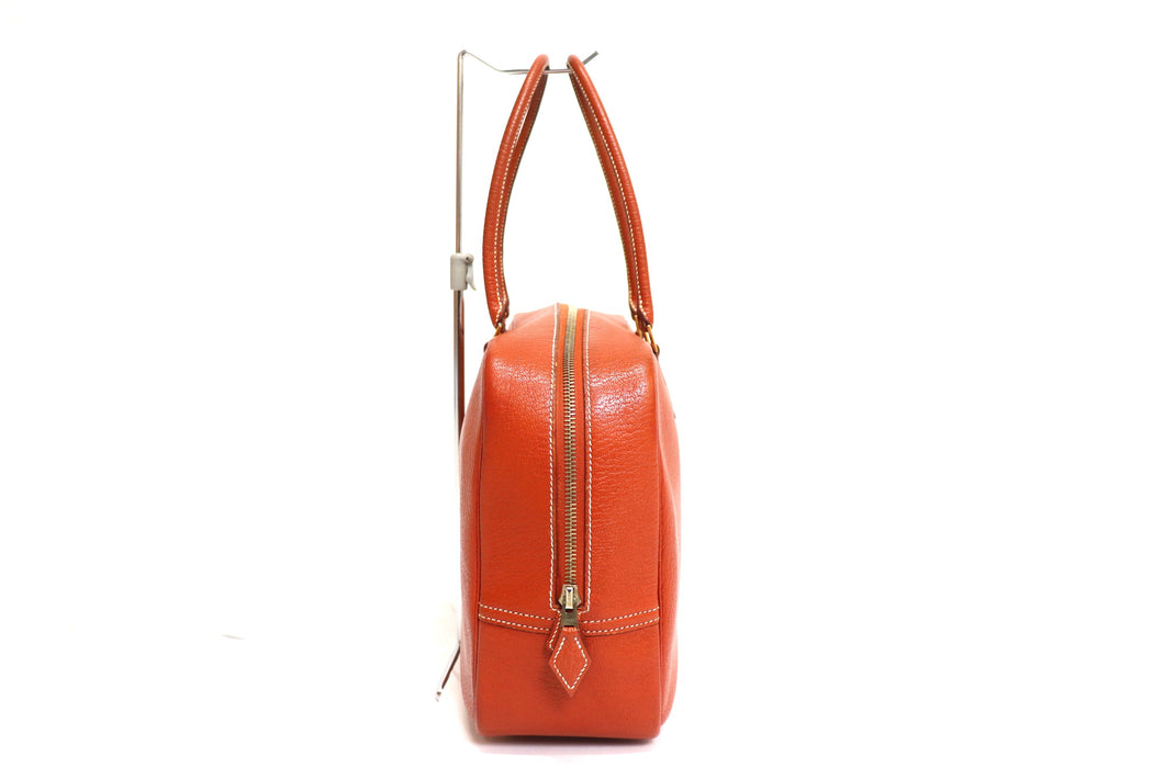 HERMES Plume 32 Leather Handbag From Japan 272 6420384