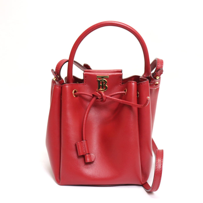 Burberry Mini Bucket Bag TB Shoulder Bag Leather Red From Japan 002 6419700 - World Quickdo