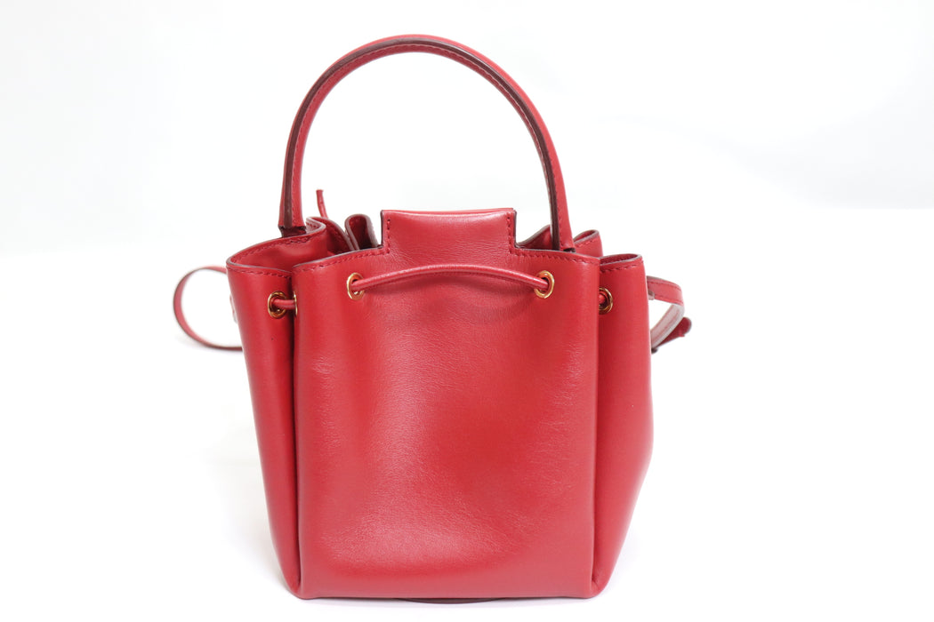 Burberry Mini Bucket Bag TB Shoulder Bag Leather Red From Japan 002 6419700 - World Quickdo