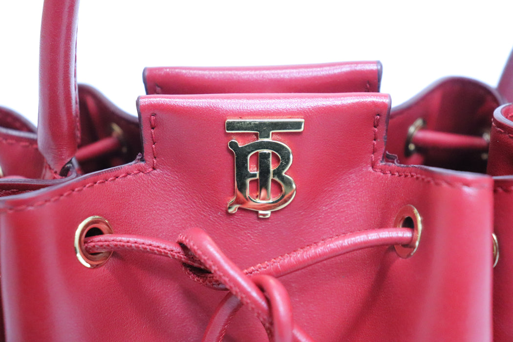 Burberry Mini Bucket Bag TB Shoulder Bag Leather Red From Japan 002 6419700 - World Quickdo