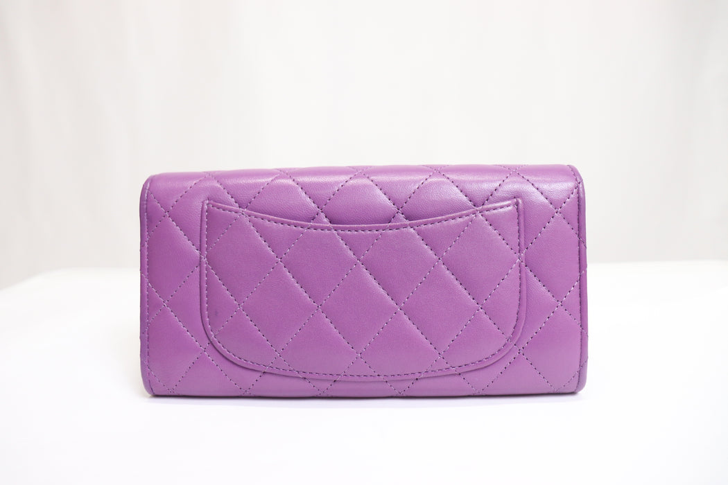 Chanel Matelasse Leather Wallet Purple From Japan 272 6420390