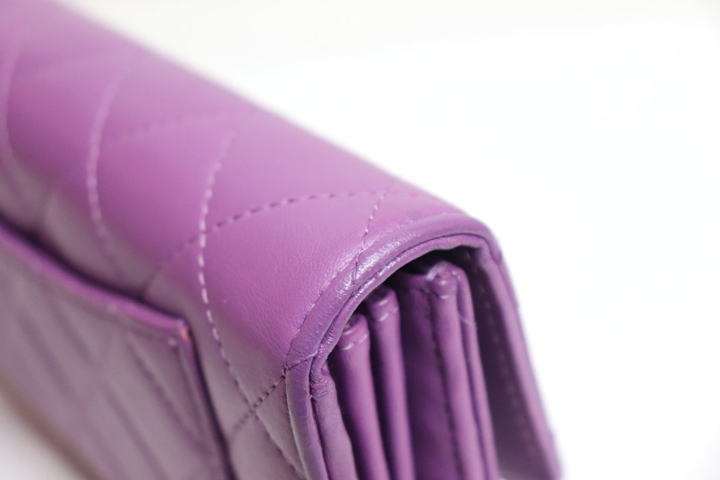 Chanel Matelasse Leather Wallet Purple From Japan 272 6420390