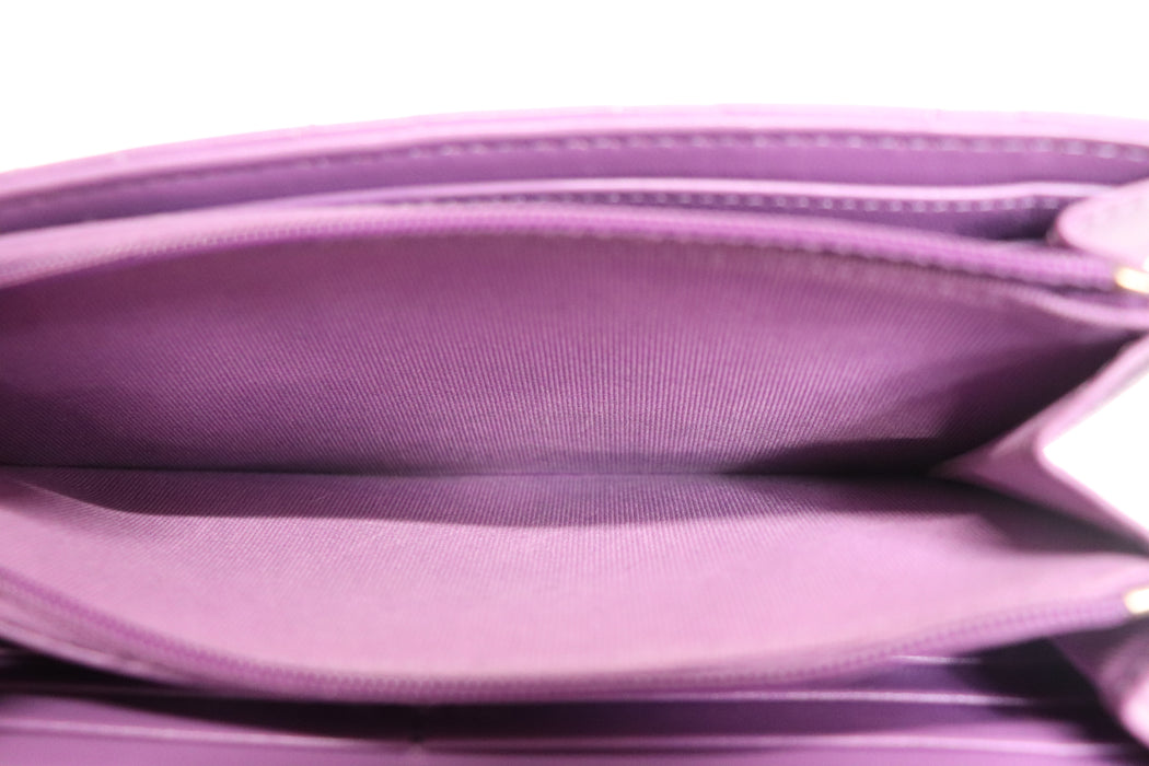 Chanel Matelasse Leather Wallet Purple From Japan 272 6420390