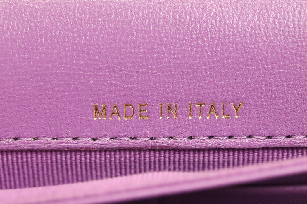 Chanel Matelasse Leather Wallet Purple From Japan 272 6420390