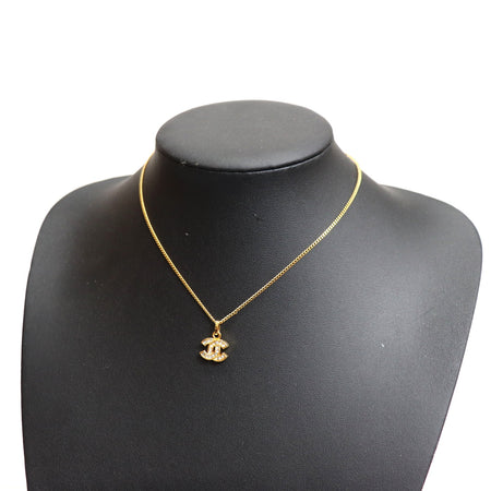 Chanel CC Rhinestone Necklace Gold Tone From Japan 272 6420418 - World Quickdo
