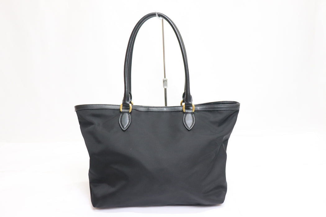 Prada Nylon Leather Tote Bag 1BG158 Black From Japan 002 6419680