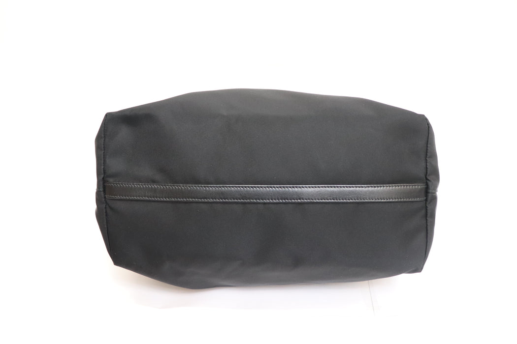 Prada Nylon Leather Tote Bag 1BG158 Black From Japan 002 6419680