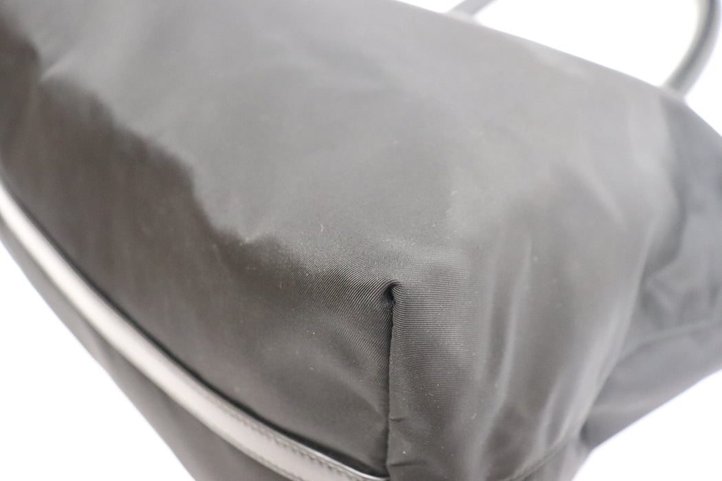 Prada Nylon Leather Tote Bag 1BG158 Black From Japan 002 6419680