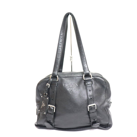Prada Leater Tote Bag BL0507 Black From Japan 272 6421286 - World Quickdo