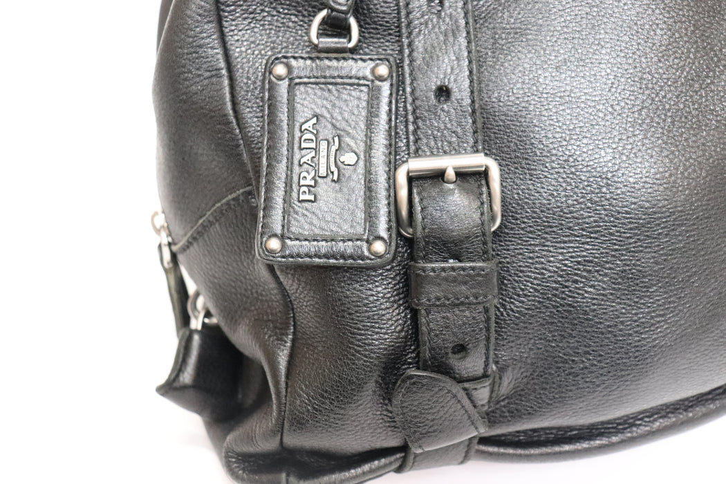 Prada Leater Tote Bag BL0507 Black From Japan 272 6421286 - World Quickdo
