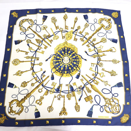 Hermes Carre 90 Silk Scarf "LES CLES "From Japan 218 6422510 - World Quickdo