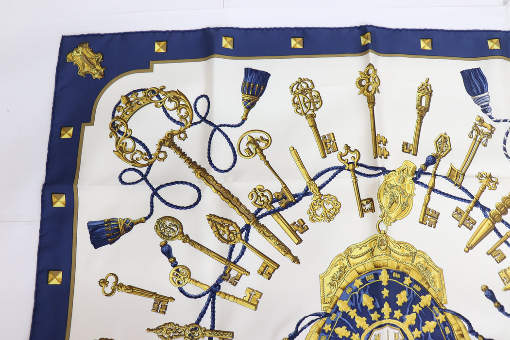 Hermes Carre 90 Silk Scarf "LES CLES "From Japan 218 6422510 - World Quickdo