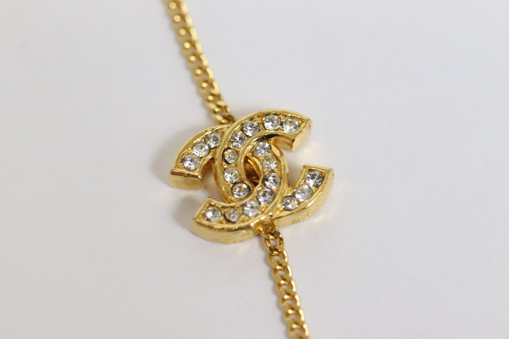 Chanel CC Coco Mark Rhinestone Bracelet Gold Tone From Japan 218 6422441 - World Quickdo