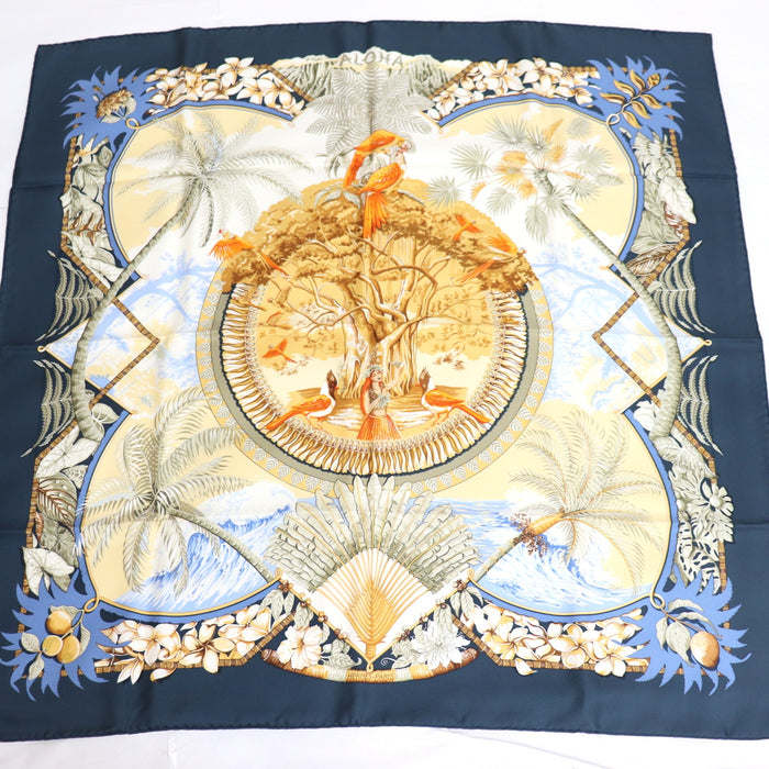 Hermes Carre 90 Silk Scarf "ALOHA "From Japan 231 6422893 - World Quickdo