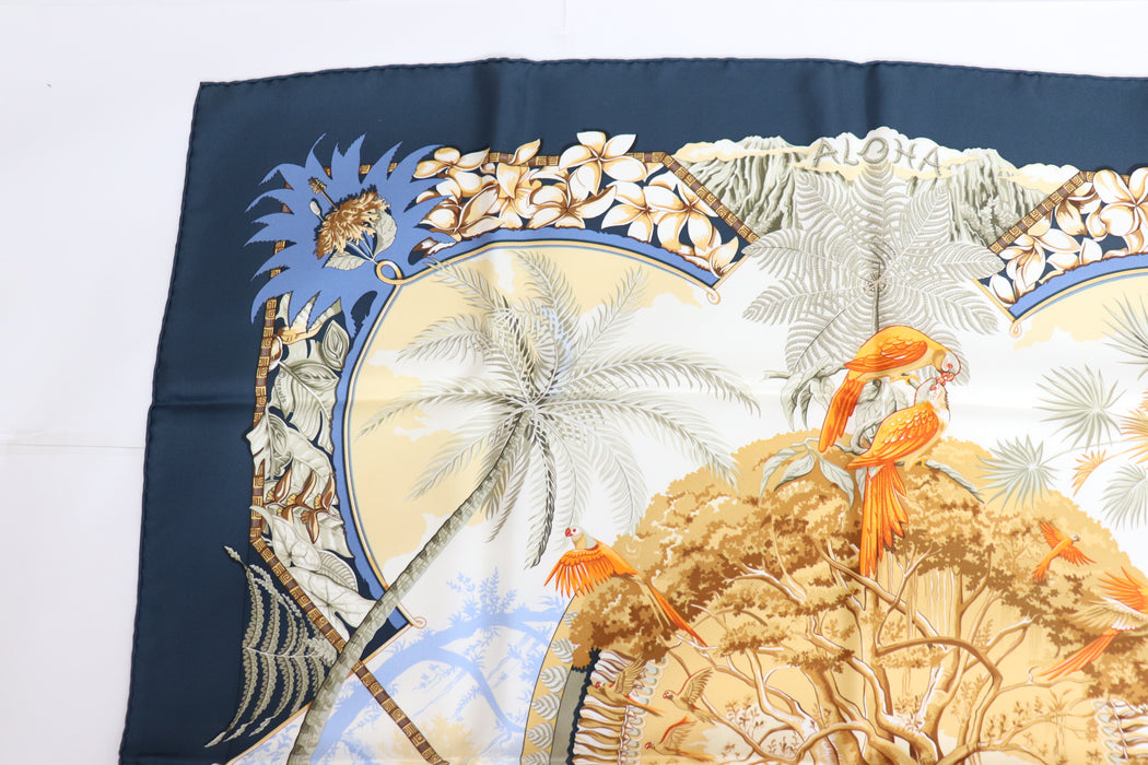 Hermes Carre 90 Silk Scarf "ALOHA "From Japan 231 6422893 - World Quickdo