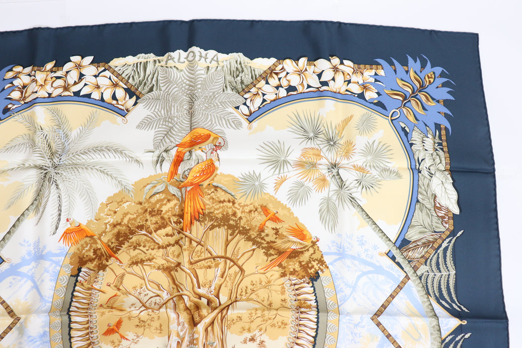 Hermes Carre 90 Silk Scarf "ALOHA "From Japan 231 6422893 - World Quickdo