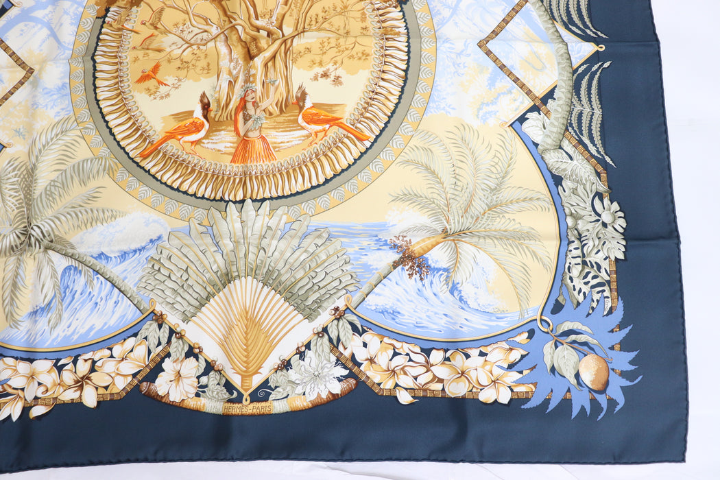Hermes Carre 90 Silk Scarf "ALOHA "From Japan 231 6422893 - World Quickdo