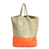 Celine Horizontal Cabas Leather Tote Bag Orange Gray From Japan 002 6423010 - World Quickdo