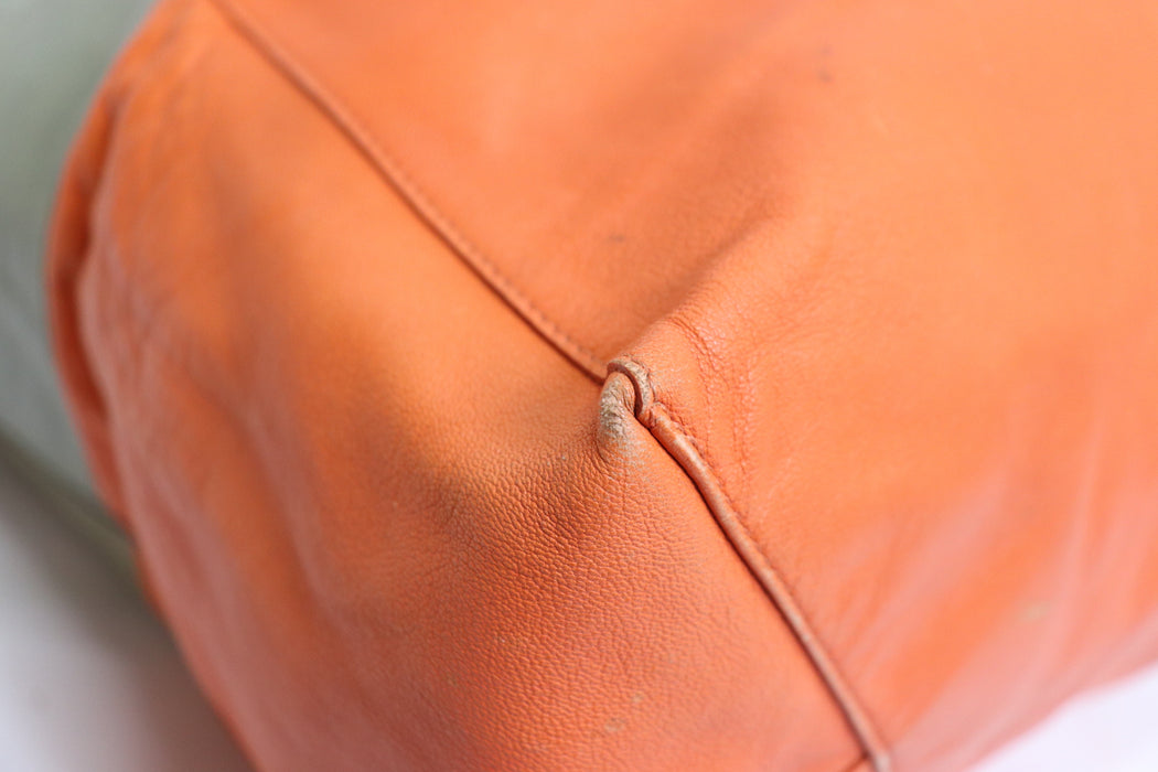 Celine Horizontal Cabas Leather Tote Bag Orange Gray From Japan 002 6423010 - World Quickdo