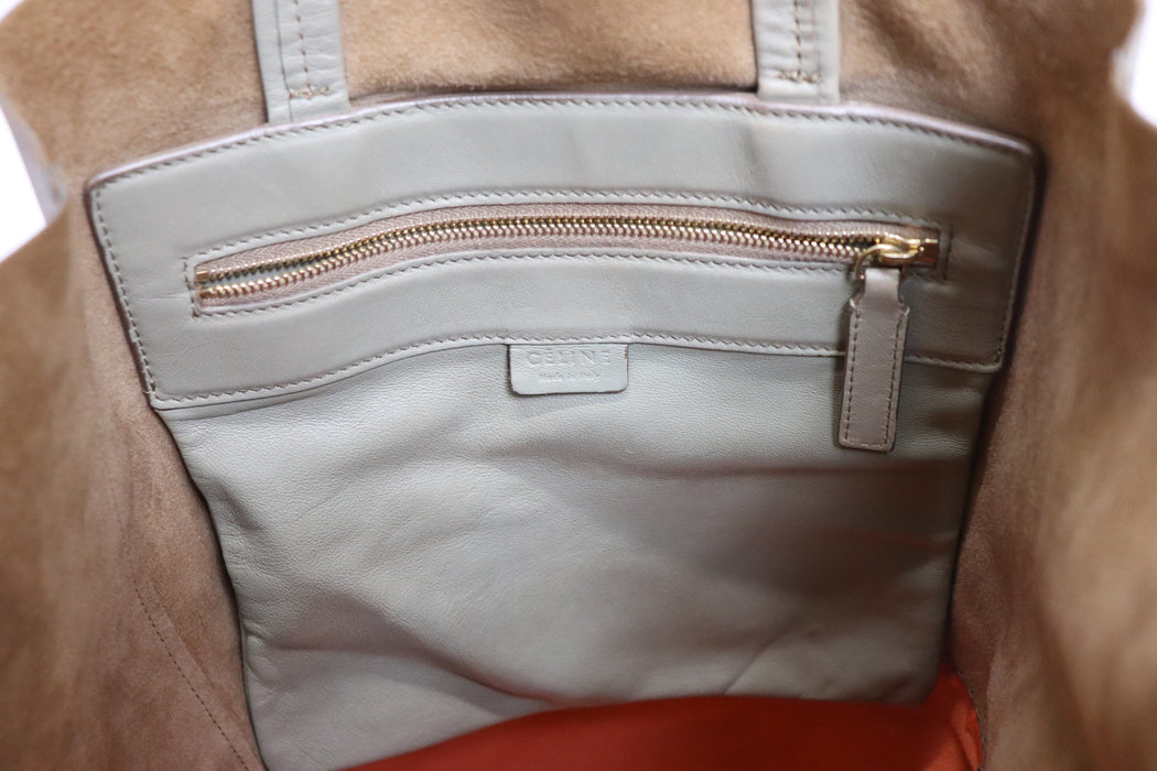 Celine Horizontal Cabas Leather Tote Bag Orange Gray From Japan 002 6423010 - World Quickdo