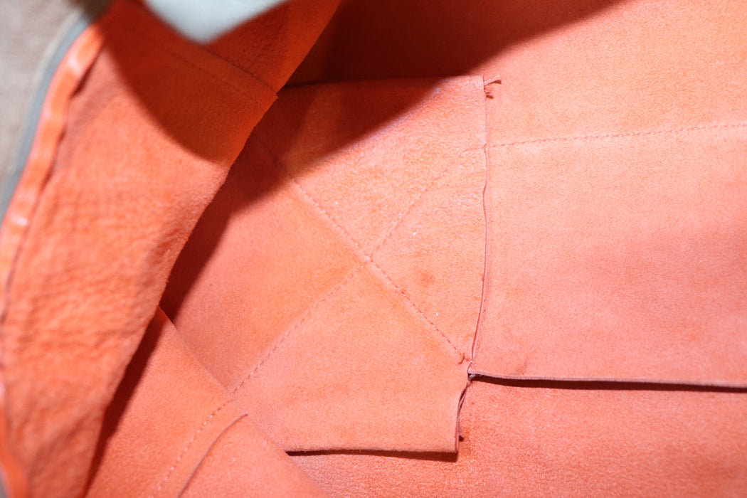 Celine Horizontal Cabas Leather Tote Bag Orange Gray From Japan 002 6423010 - World Quickdo