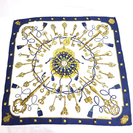 Hermes Carre 90 Silk Scarf "LES CLES "From Japan 218 6423452 - World Quickdo