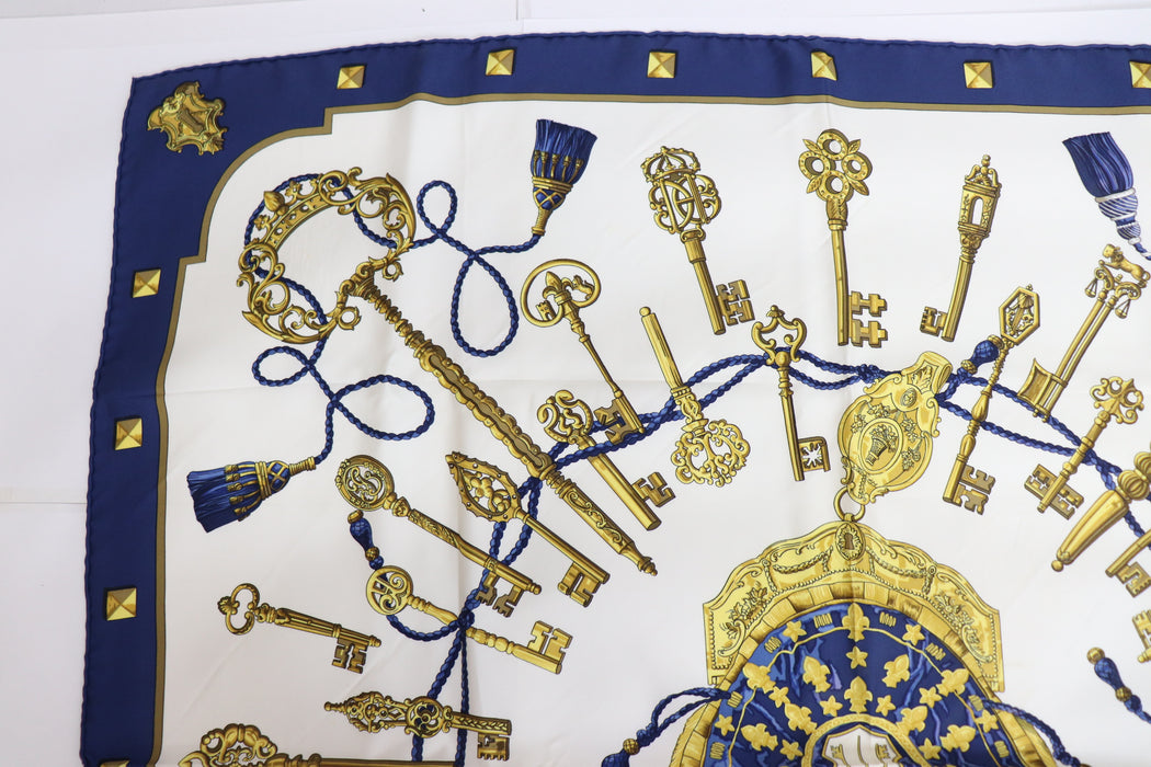 Hermes Carre 90 Silk Scarf "LES CLES "From Japan 218 6423452 - World Quickdo