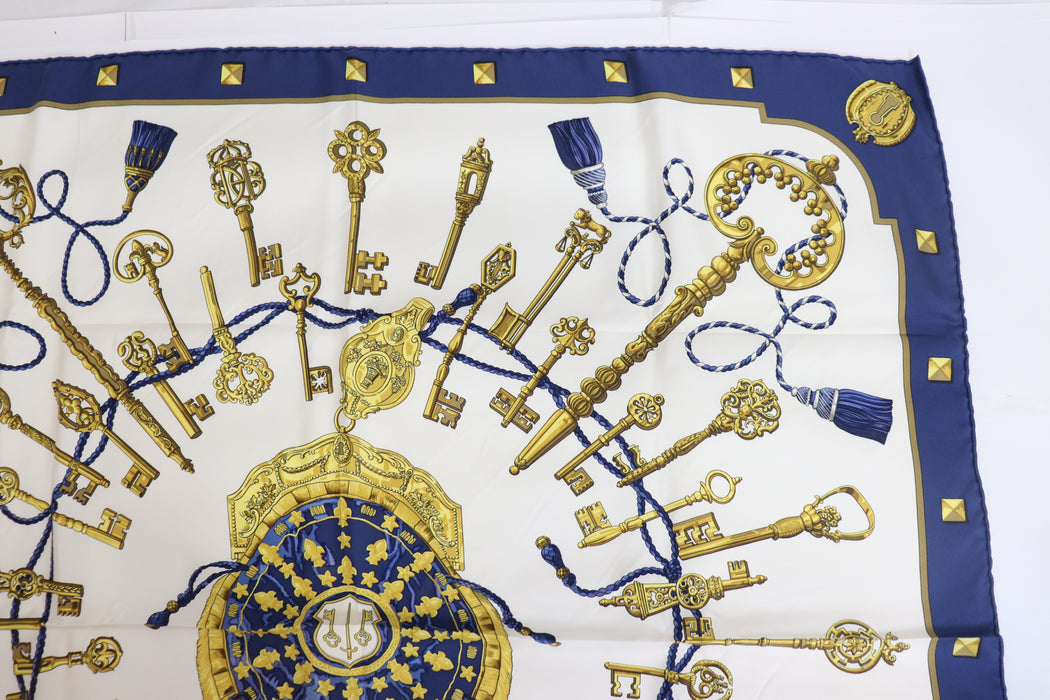 Hermes Carre 90 Silk Scarf "LES CLES "From Japan 218 6423452 - World Quickdo
