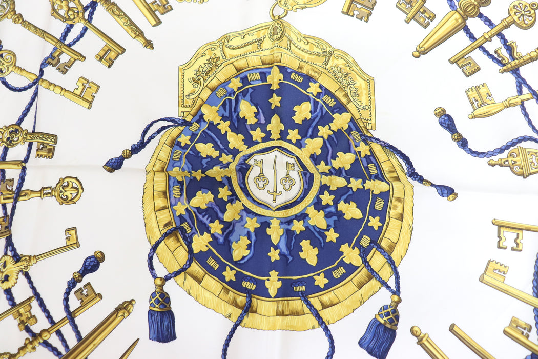 Hermes Carre 90 Silk Scarf "LES CLES "From Japan 218 6423452 - World Quickdo
