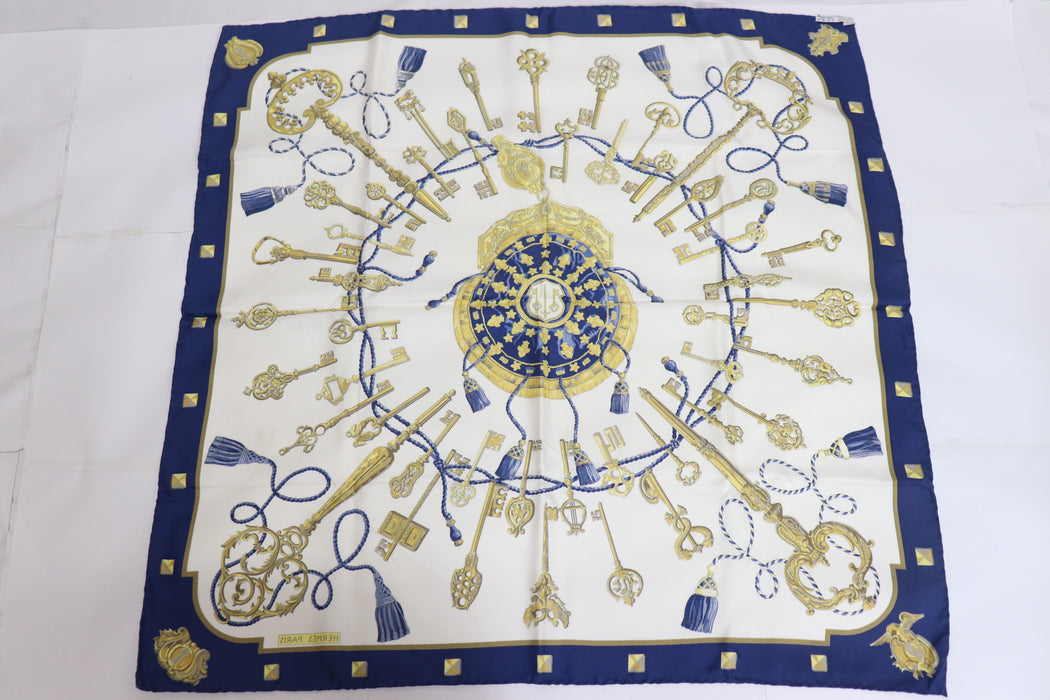 Hermes Carre 90 Silk Scarf "LES CLES "From Japan 218 6423452 - World Quickdo