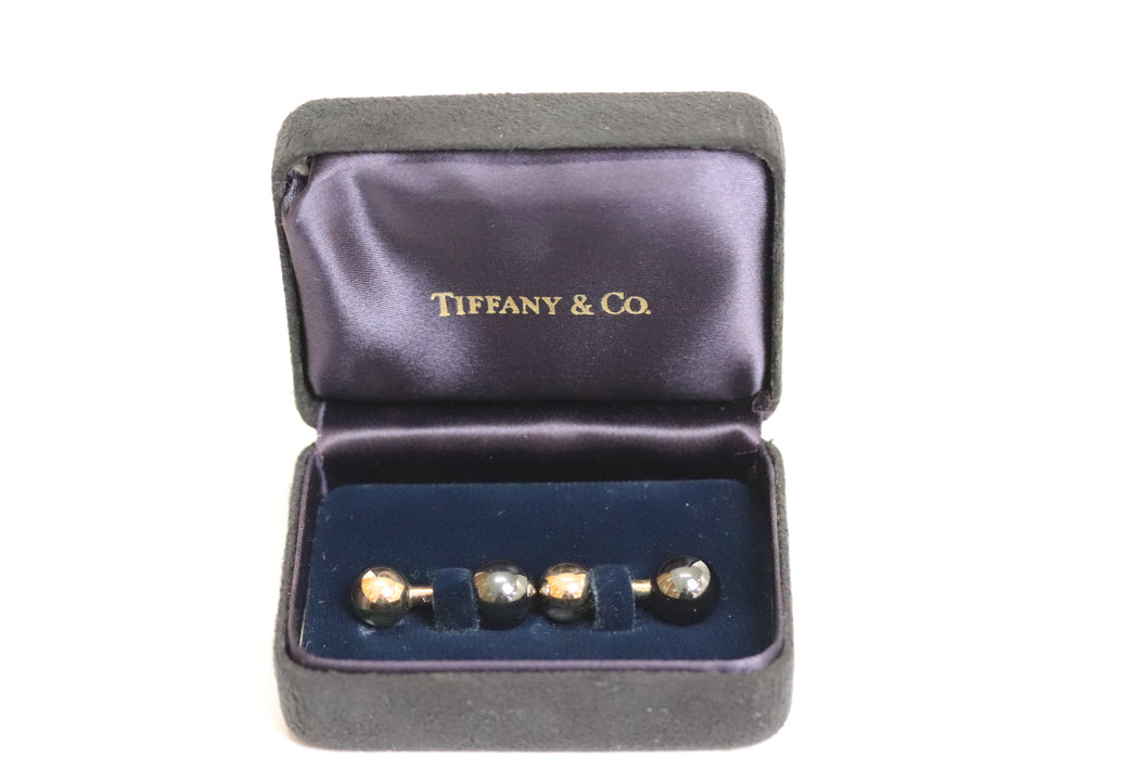 Tiffany&Co. Cufflinks Onyx 14K 585 Yellow Gold From Japan 218 6401703 - World Quickdo