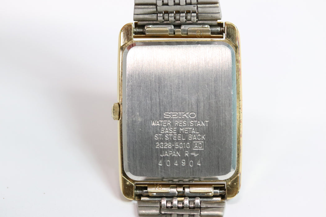 Seiko Tank Square Watch 2G28-5010 Quartz Small Second 25mm From JPN 001 6333859 - World Quickdo
