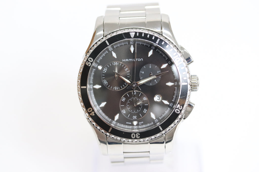 Hamilton Jazzmaster H375120 Black Chronograph 42mm From Japan 272 6426435