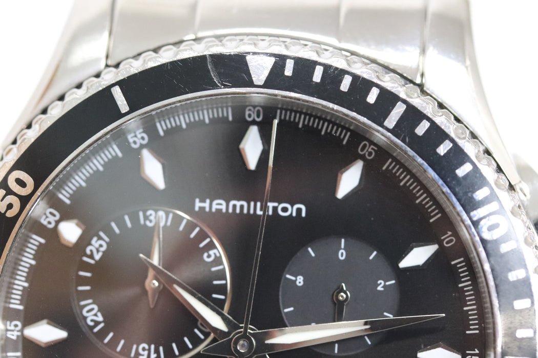 Hamilton Jazzmaster H375120 Black Chronograph 42mm From Japan 272 6426435