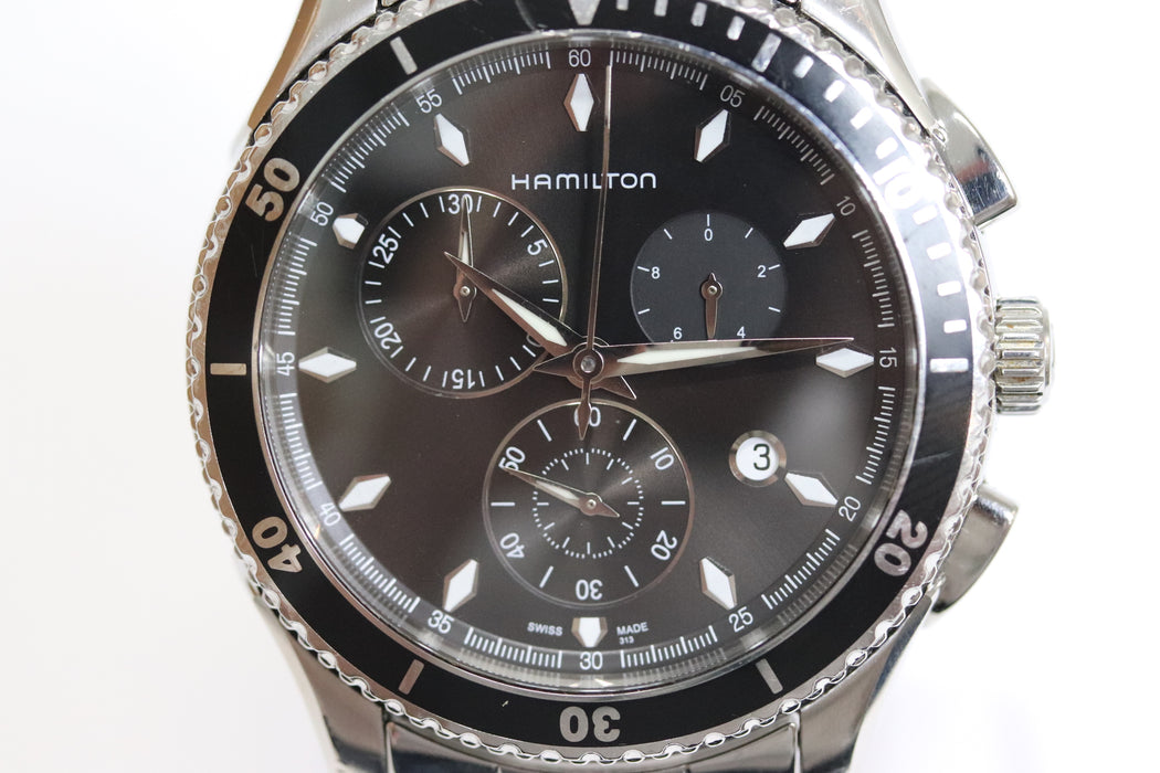 Hamilton Jazzmaster H375120 Black Chronograph 42mm From Japan 272 6426435