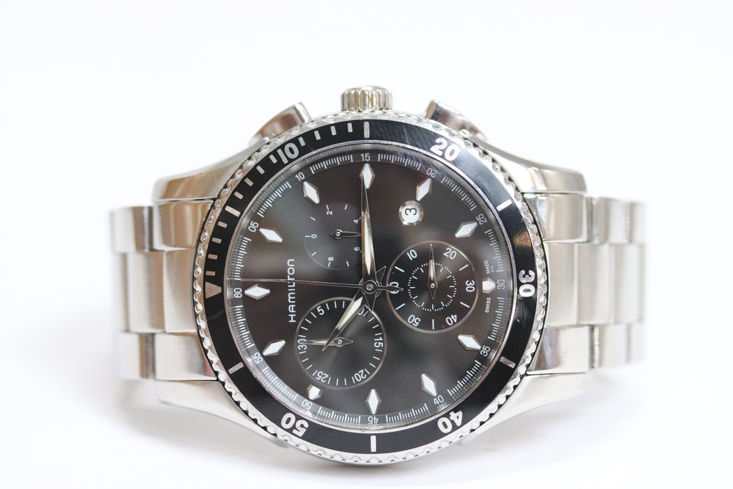Hamilton Jazzmaster H375120 Black Chronograph 42mm From Japan 272 6426435