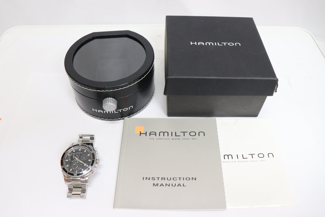 Hamilton Jazzmaster H375120 Black Chronograph 42mm From Japan 272 6426435