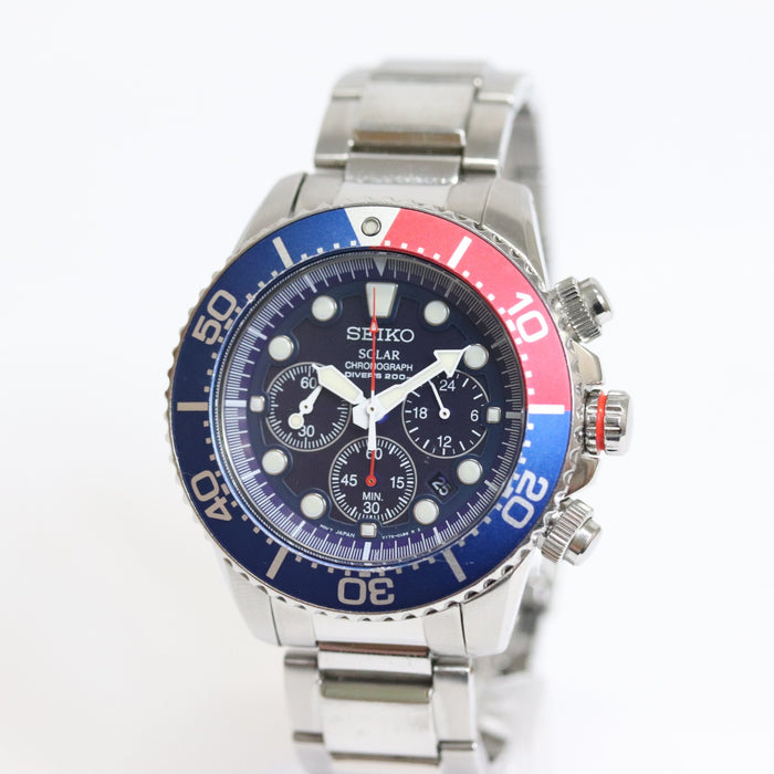 Seiko Prospex V175-0AD0 Pepsi Chronograph Divers Solar 44mm 218 6427885